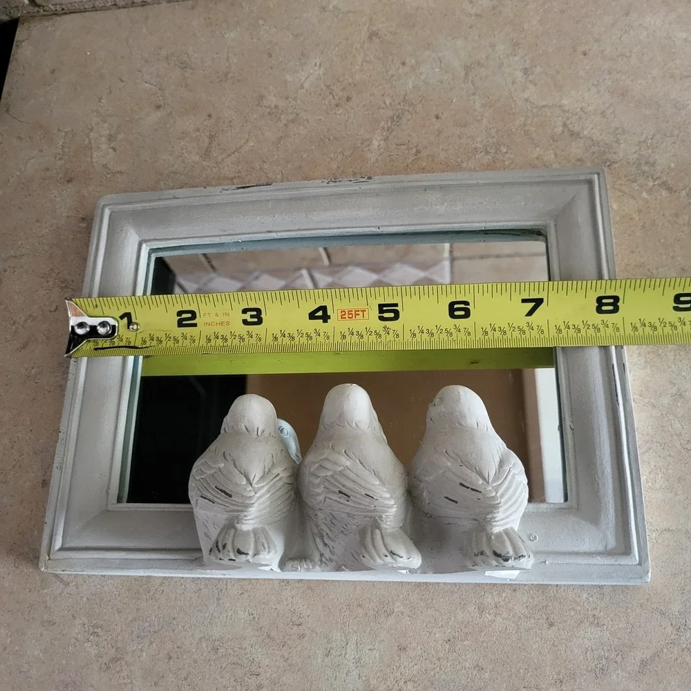 vintage Pier 1 Imports Three Little Birds Tabletop Mirror 8